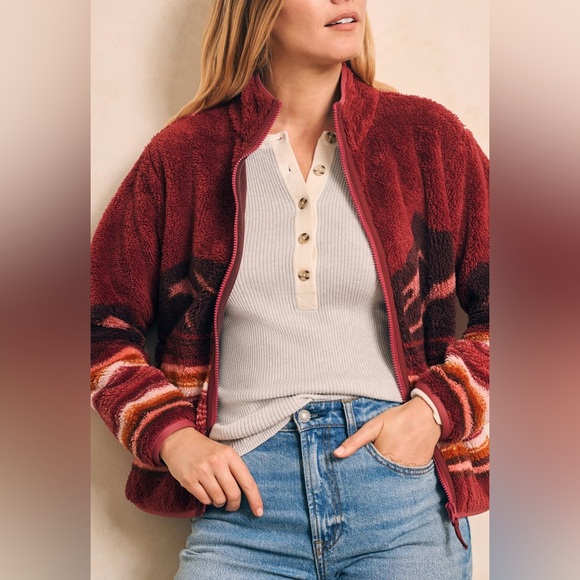 Faherty x B. Yellowtail Mountain Sunrise High Pile Fleece Jacket XS - Picture 3 of 13
